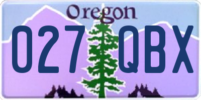 OR license plate 027QBX