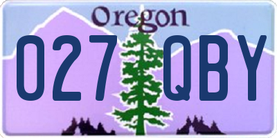 OR license plate 027QBY