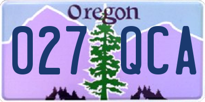 OR license plate 027QCA