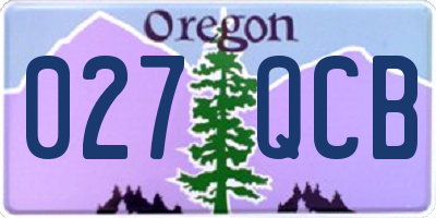 OR license plate 027QCB
