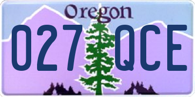 OR license plate 027QCE