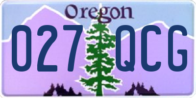 OR license plate 027QCG