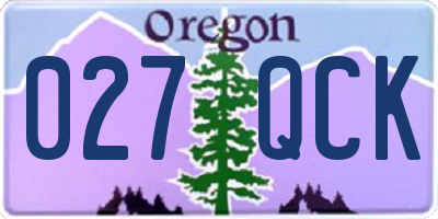 OR license plate 027QCK