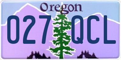 OR license plate 027QCL