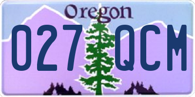 OR license plate 027QCM
