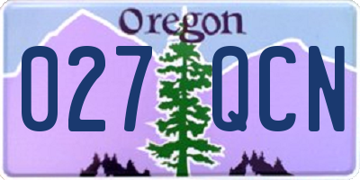 OR license plate 027QCN