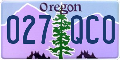 OR license plate 027QCO