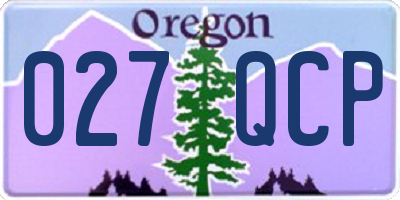 OR license plate 027QCP