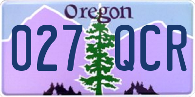 OR license plate 027QCR