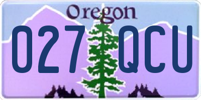 OR license plate 027QCU