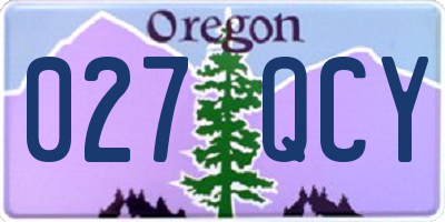 OR license plate 027QCY