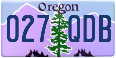 OR license plate 027QDB
