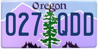 OR license plate 027QDD