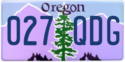 OR license plate 027QDG