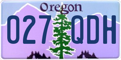 OR license plate 027QDH