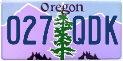 OR license plate 027QDK