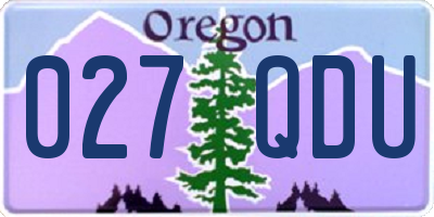 OR license plate 027QDU