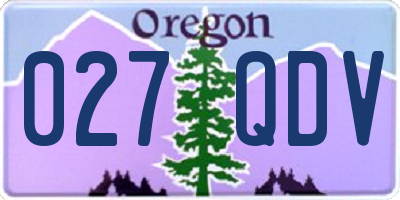 OR license plate 027QDV