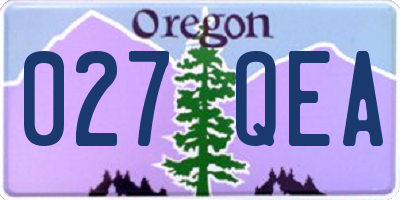 OR license plate 027QEA