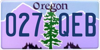 OR license plate 027QEB
