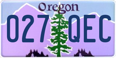 OR license plate 027QEC