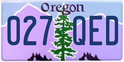 OR license plate 027QED