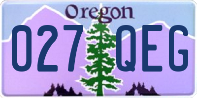 OR license plate 027QEG