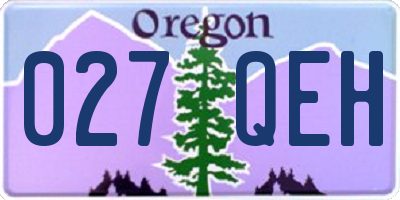 OR license plate 027QEH