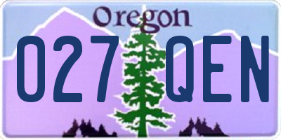 OR license plate 027QEN