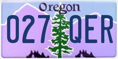 OR license plate 027QER