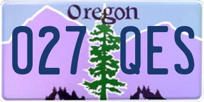 OR license plate 027QES