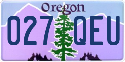 OR license plate 027QEU