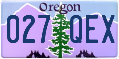 OR license plate 027QEX