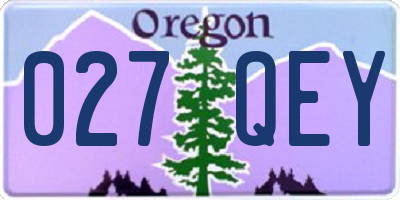 OR license plate 027QEY