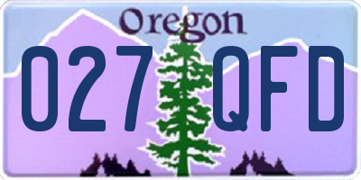 OR license plate 027QFD