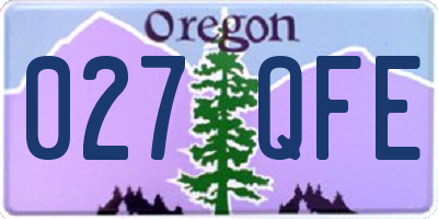 OR license plate 027QFE