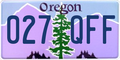 OR license plate 027QFF