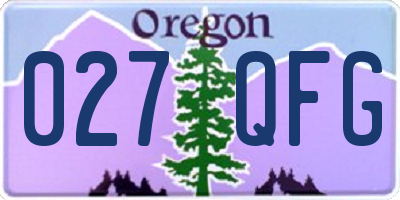 OR license plate 027QFG