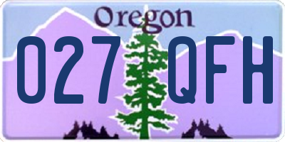 OR license plate 027QFH