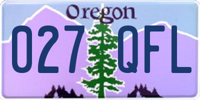 OR license plate 027QFL