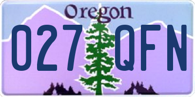 OR license plate 027QFN