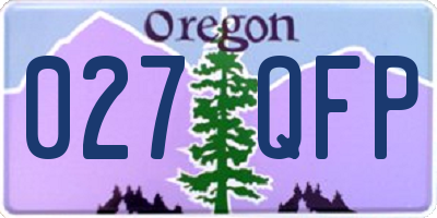 OR license plate 027QFP