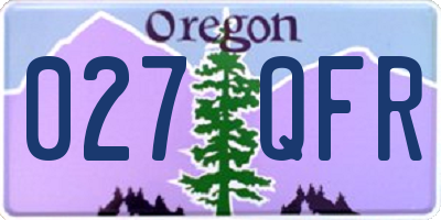 OR license plate 027QFR