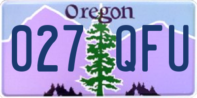 OR license plate 027QFU