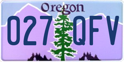 OR license plate 027QFV