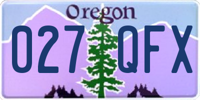 OR license plate 027QFX