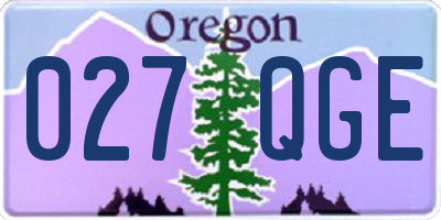 OR license plate 027QGE