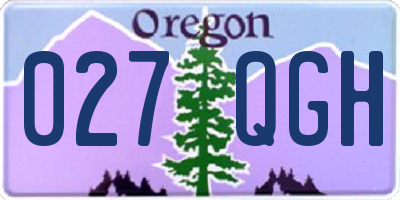 OR license plate 027QGH