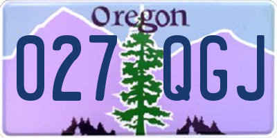 OR license plate 027QGJ