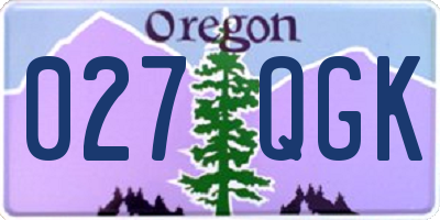 OR license plate 027QGK